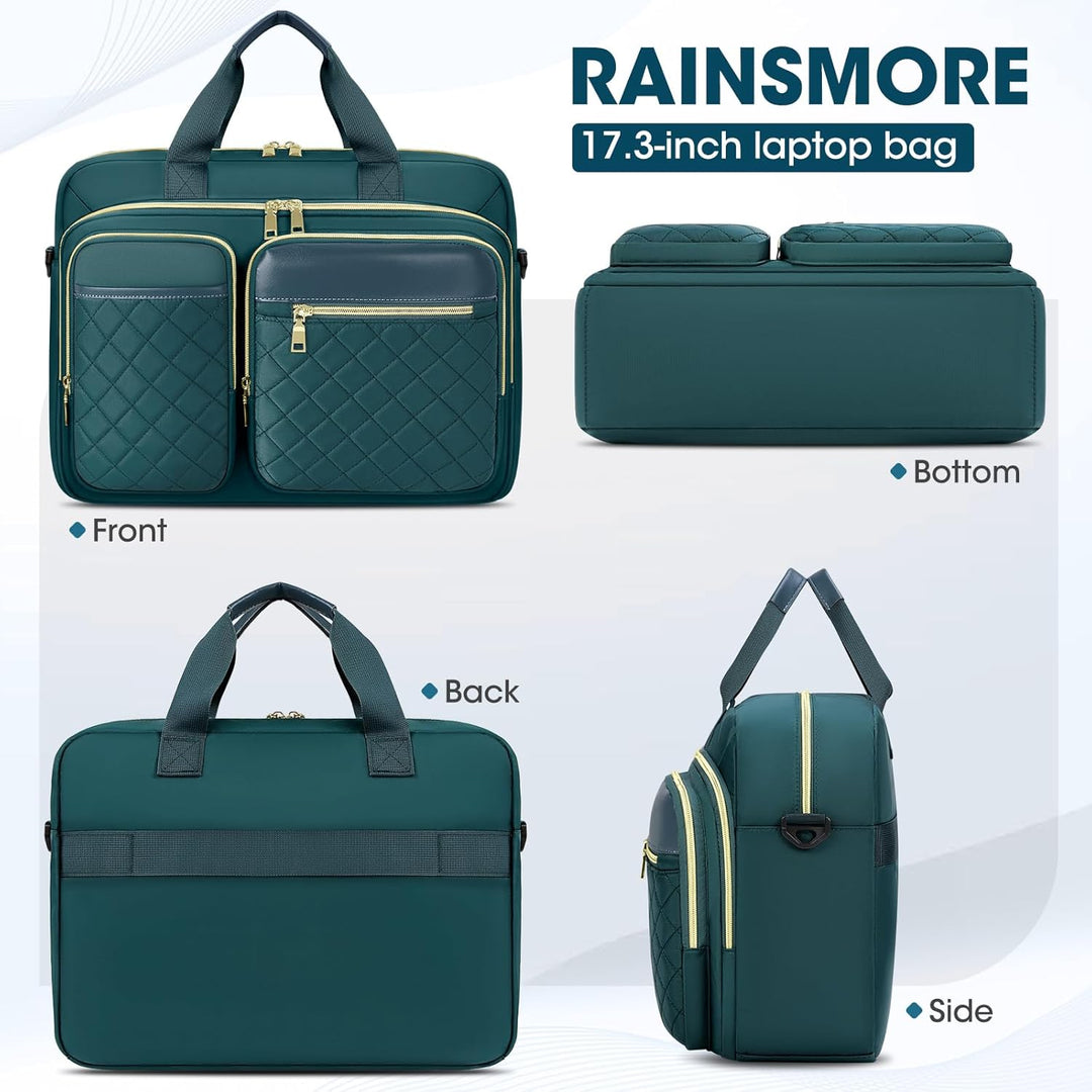 RAINSMORE Laptoptasche 17,3 Zoll für Damen Laptop Aktentasche Wasserdichte Laptop Notebook Tasche Bu