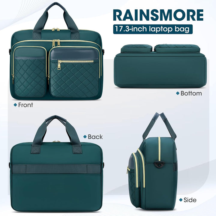 RAINSMORE Laptoptasche 17,3 Zoll für Damen Laptop Aktentasche Wasserdichte Laptop Notebook Tasche Bu
