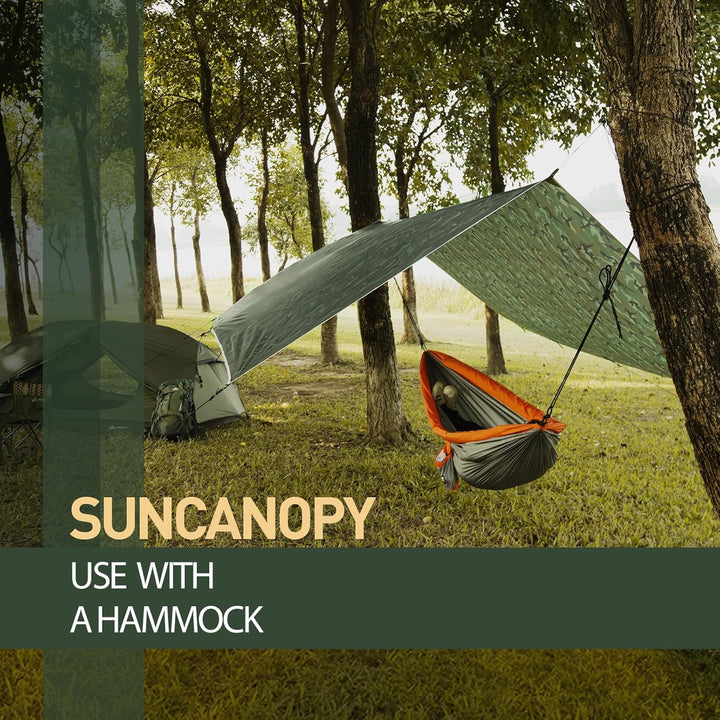 Tarp 3x4M Wasserdicht, Ultraleicht Camping Zeltplane, mit 15 Öse+6 Aluminiumstifte+8 Nylonseile, Ant