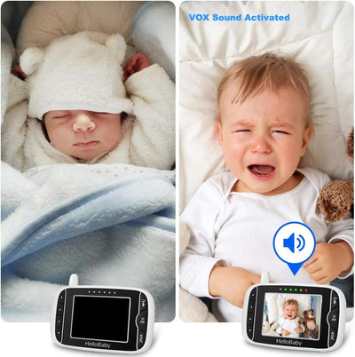 HelloBaby Babyphone mit Kamera HB32 3.2" Digital Funk TFT LCD Drahtloser Video baby Monitor mit Digi