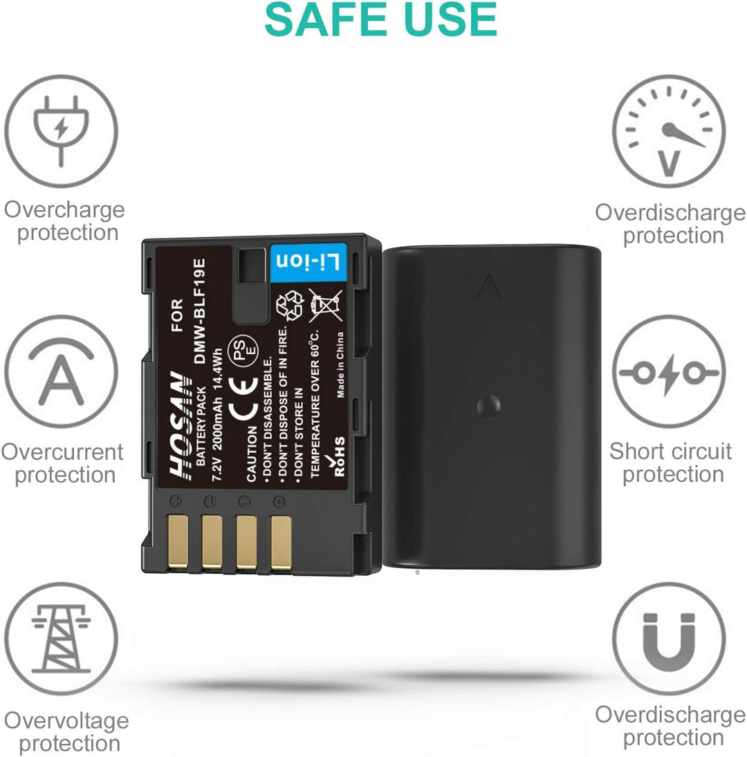 HOSAN DMW-BLF19 DMW-BLF19E Akkus für Lumix DMC-GH3 DMC-GH3A DMC-GH3H DMC-GH4 DMC-GH4H DC-GH5 DC-GH5S