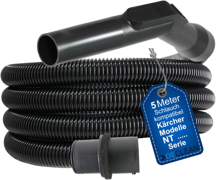 DeClean 5 Meter Saugschlauch Schlauch kompatibel mit Kärcher Staubsauger NT 14/1,NT 25/1,NT 27/1,NT