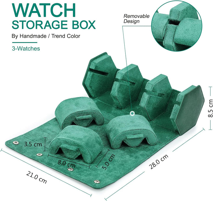 Hiram Hexagon Uhr Roll Case Leder Sechseck 3 Uhr Travel Case Uhren Aufbewahrungsbox Schutz Organizer