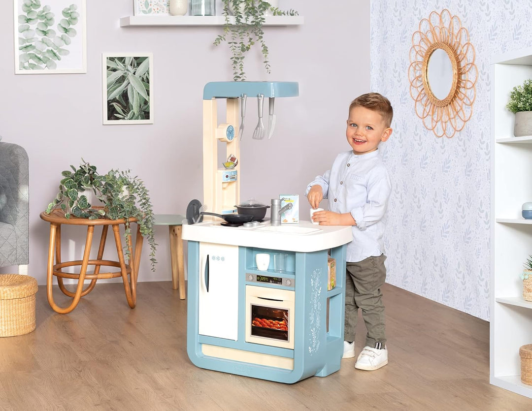 Smoby - Spielküche Bon Appetit - für Kinder mit vielen Funktionen, Töpfen, Pfannen, Küchenbesteck, H