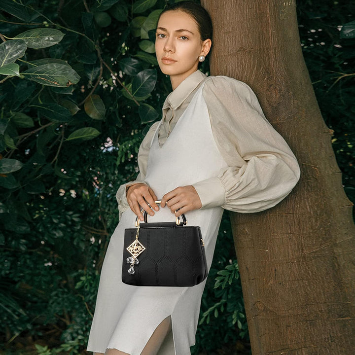 NICOLE &amp; DORIS Handtasche Damen Klein Schultertaschen PU Leder Frauen Umhängetasche Henkeltasche Min