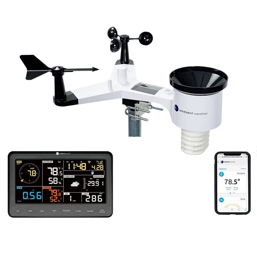 Ambient Weather WS-2902A Smart WiFi Wetterstation mit Fernüberwachung und Alarmen
