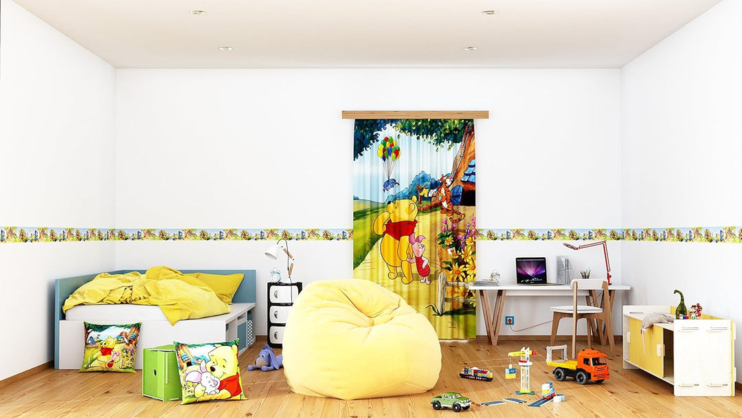 AG Design Selbstklebende Bordüre Disney Winnie Puuh, WBD 8070 | Wasserfest Kinderzimmer Wand Dekorat