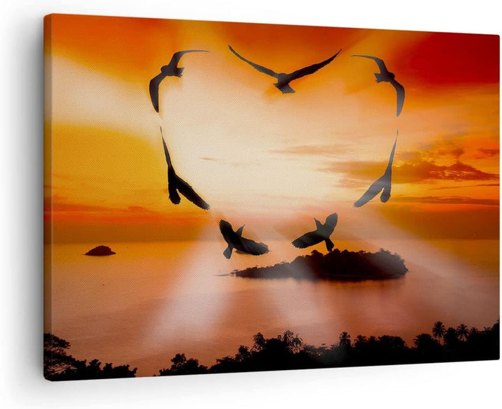 Bilder auf Leinwand Natur Landschaft Insel Meer Leinwandbild 70x50cm Wandbilder Dekoration Wohnzimme