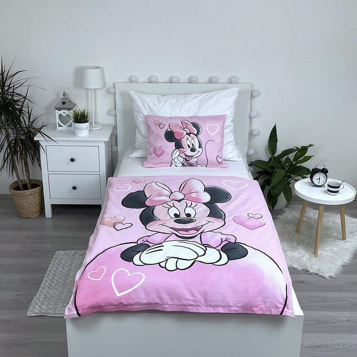 Jerry Fabrics Bettwäsche Minnie Powder Pink für Kinderbett oder Junior, 100 % Baumwolle, Bettbezug 1