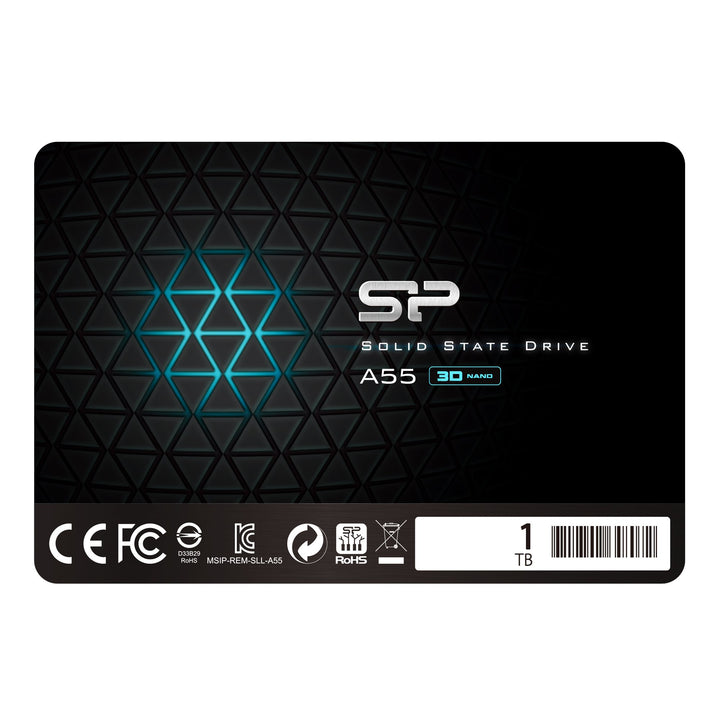 Silicon Power SSD 1TB 3D NAND A55 SLC Cache Performance Boost 2,5 Zoll SATA III 7mm (0,28") Interne