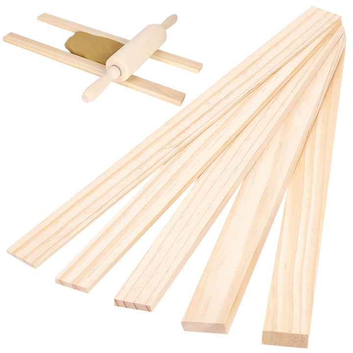 BENECREAT 10pcs Holzplatten Töpferei Werkzeuge, 5 Grösse Rechteck Mud Stick Guide für Töpferei Polym