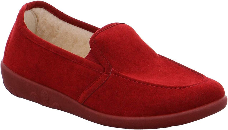 Rohde Ballerup 2224-90 Damen Hausschuhe Ballerinas Schurwolle Weite G 36 EU Rot, 36 EU Rot