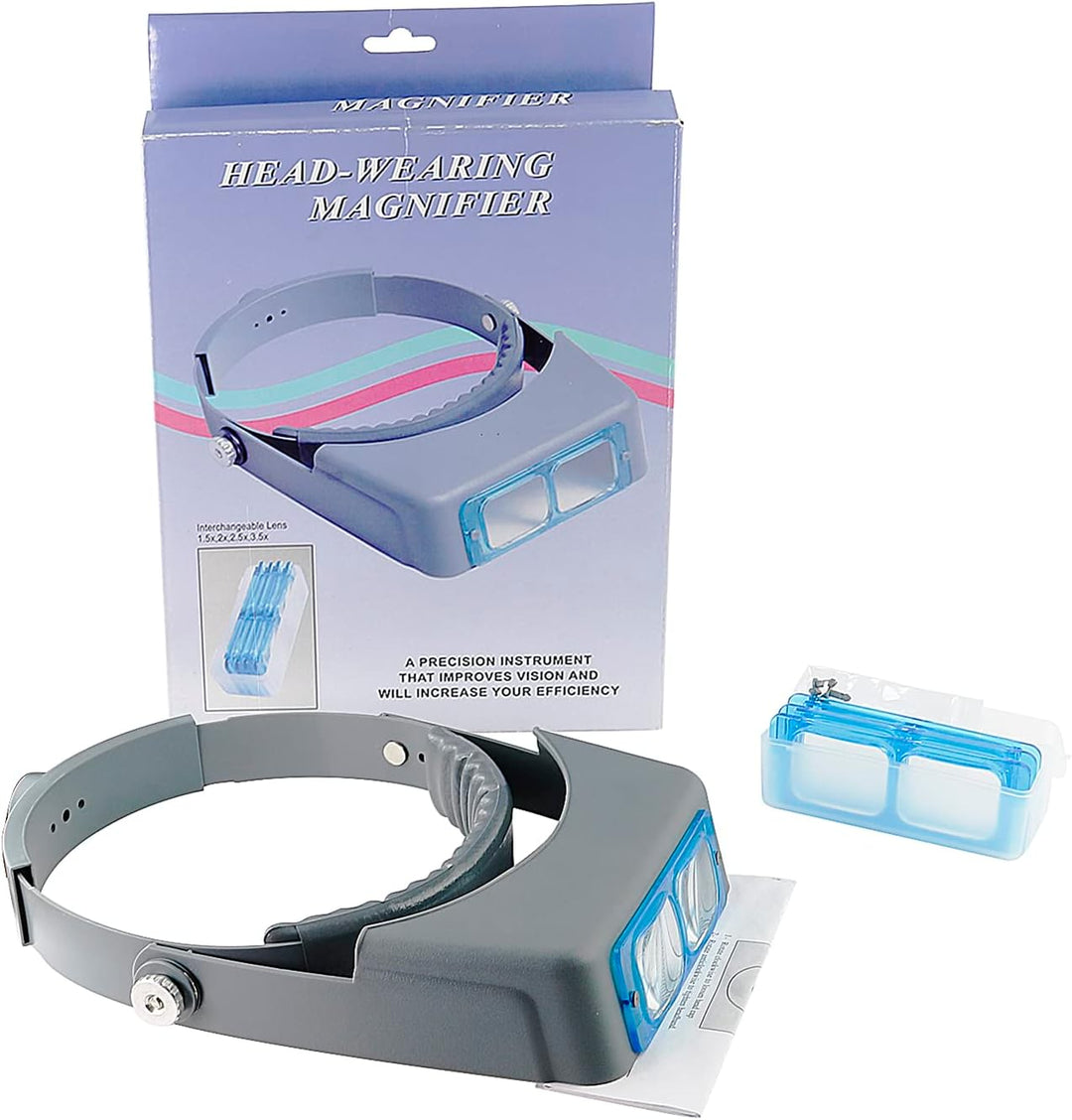 Meichoon Kopflupe Mit 4 Linsen 1,5X 2X 2,5X 3,5X Freihändiges Kopfband Lupe Zum Lesen Schmuck Identi