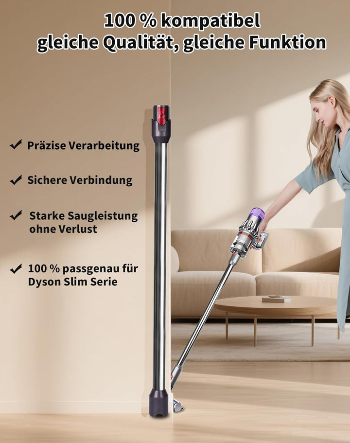 Verlängerungsrohr für Dyson V12 Detect Slim / V10 Digital Slim Stabstaubsauger, 74 cm Aluminium Tele