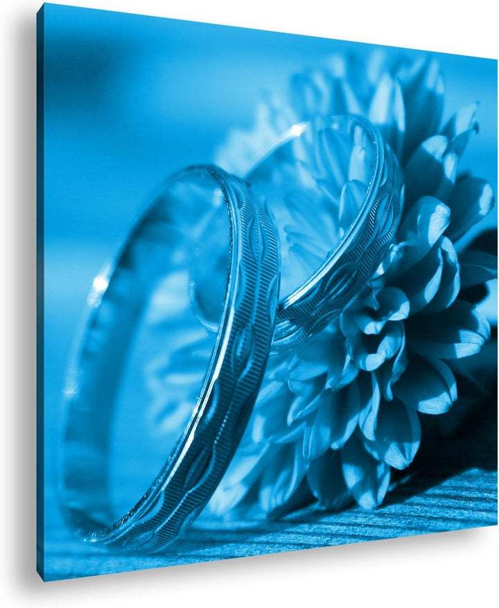 deyoli eleganter Verlobungsring mit Blume im Format: 60x60 Effekt: Zeichnung als Leinwandbild, Motiv