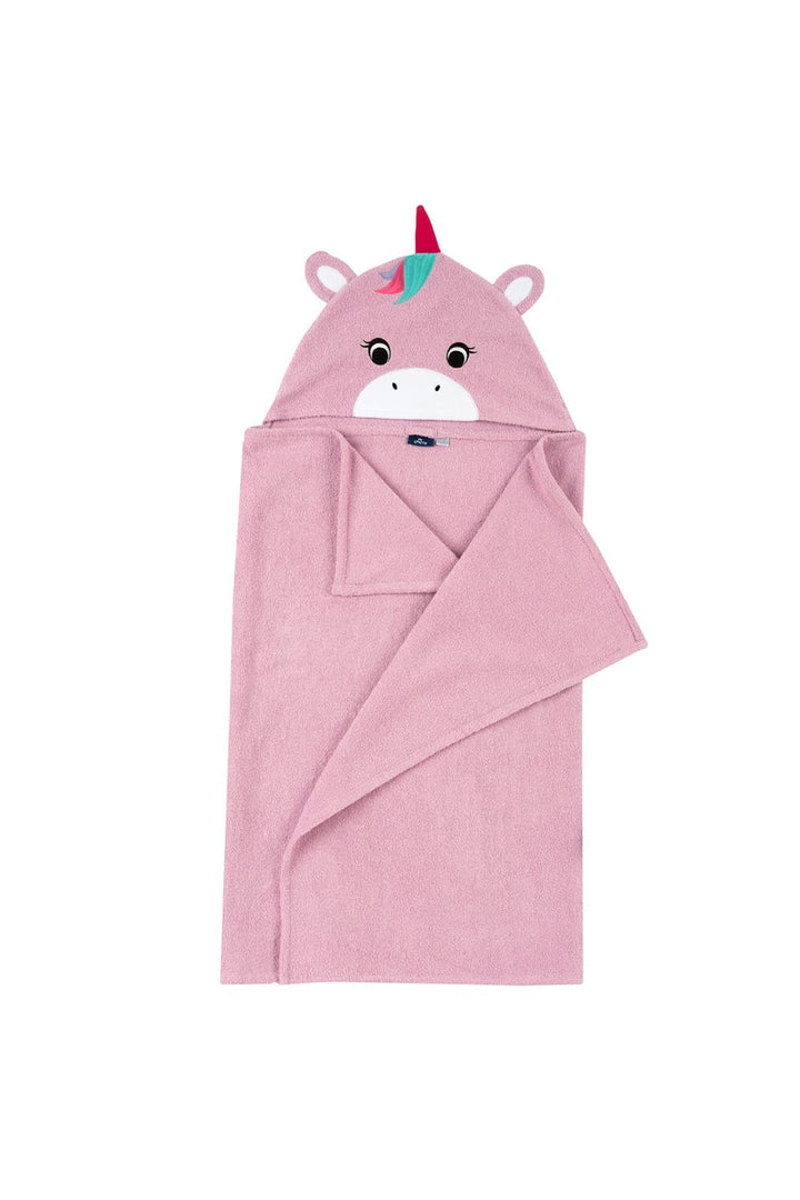 Chicco Einhorn Bademantel aus Baumwolle mit Kapuze, Badetuch Mädchen, Rose, Einheitsgrösse