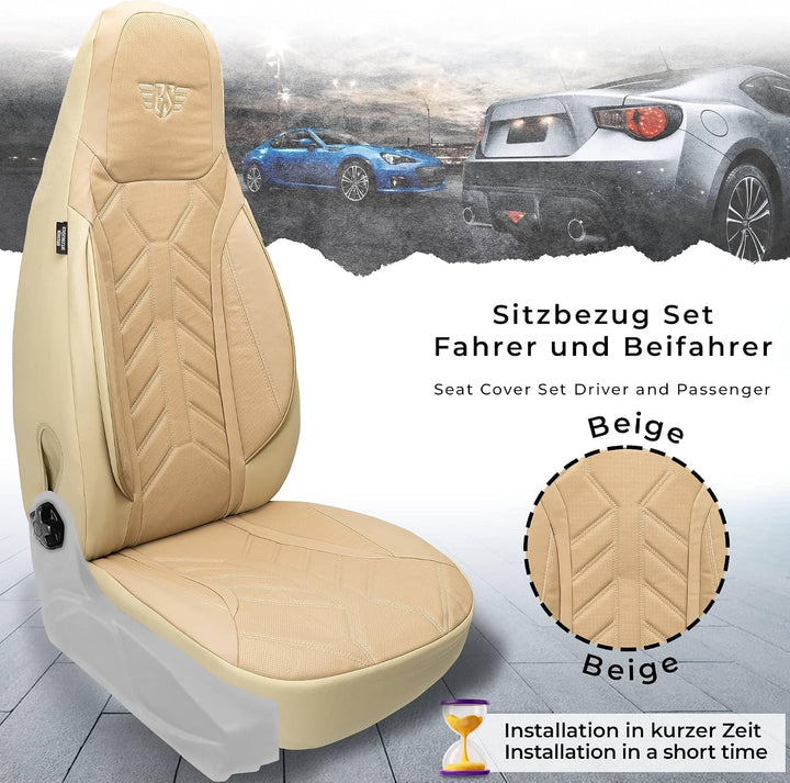 BREMER SITZBEZÜGE Mass Sitzbezüge Schonbezüge für Ford Fiesta MK 7 DPL505 DPL505 - Beige Fiesta MK 7