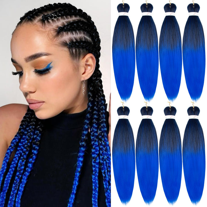 Pre-stretched Braiding Hair Professional Easy Crochet Braid Hair 26 Inch 8 Packs Hot Water Setting S