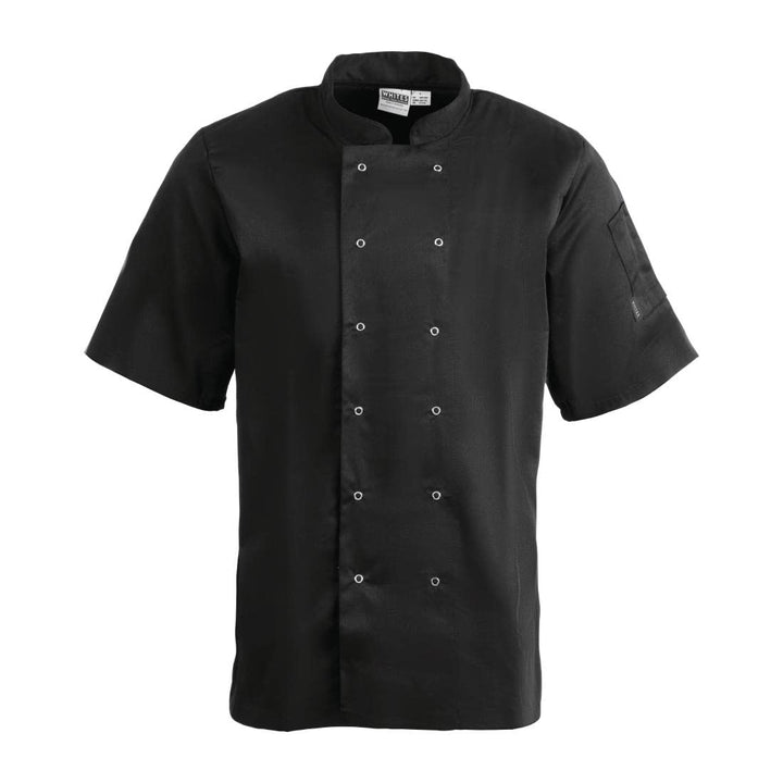 Whites Chefs Apparel A439-S Vegas-Kochjacke, kurze Ärmel, schwarz, S