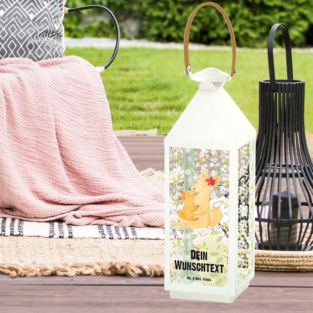 Mr. & Mrs. Panda XL Personalisierte Deko Laterne Fuchs Mama - Personalisierte Geschenke, Oma, Garten