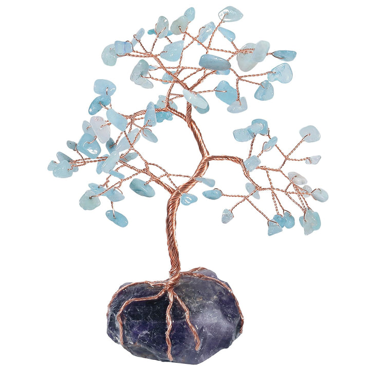 Nupuyai Kristall Edelstein Baum des Lebens Geldbaum Feng Shui Deko Glückbaum Wire Wrap Trommelsteine