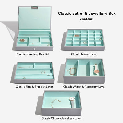 Stackers Grau Mint Klassisch Schmuckschatulle - 5 Dove Grey/Mint Green, Dove Grey/Mint Green