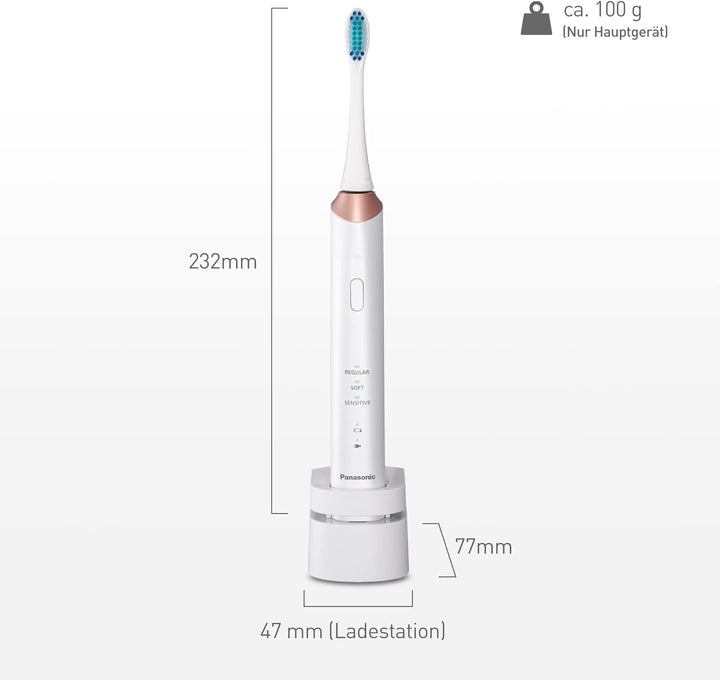 Panasonic EW-DC12 Elektrische Zahnbürste mit Schallschwingungen, 3 Verwendungsmodi, horizontal, perf