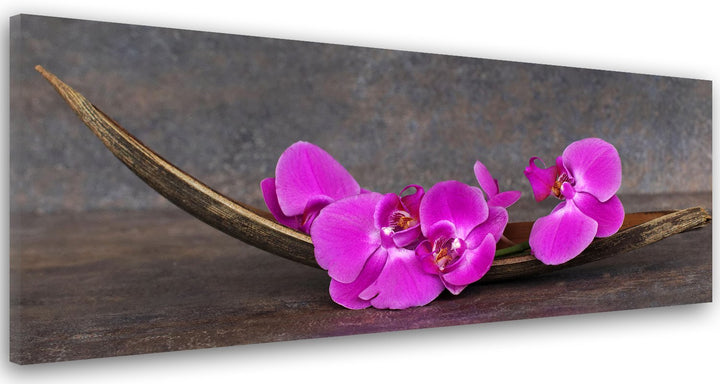 Feeby Frames, Leinwandbild, Bilder, Wand Bild, Wandbilder, Kunstdruck 60x150cm, BLUME, ORCHIDEE, ZEN