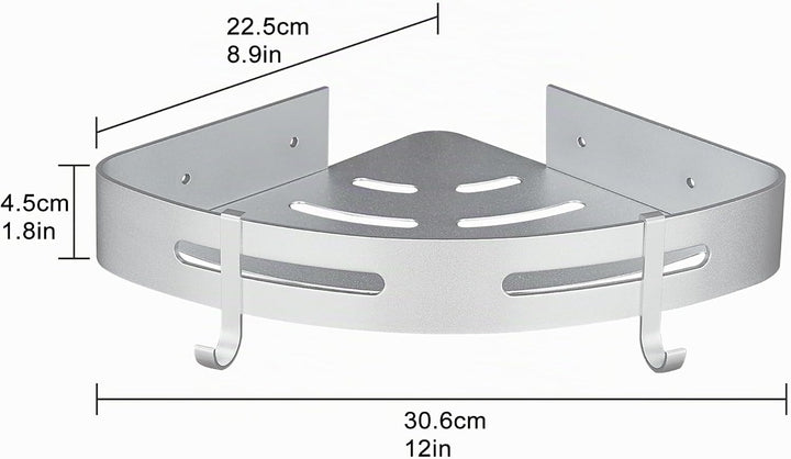 Hoomtaook Duschablage Ohne Bohren 2 Stück, Duschablage Ecke mit 2 Haken, Duschregal Ohne Bohren für