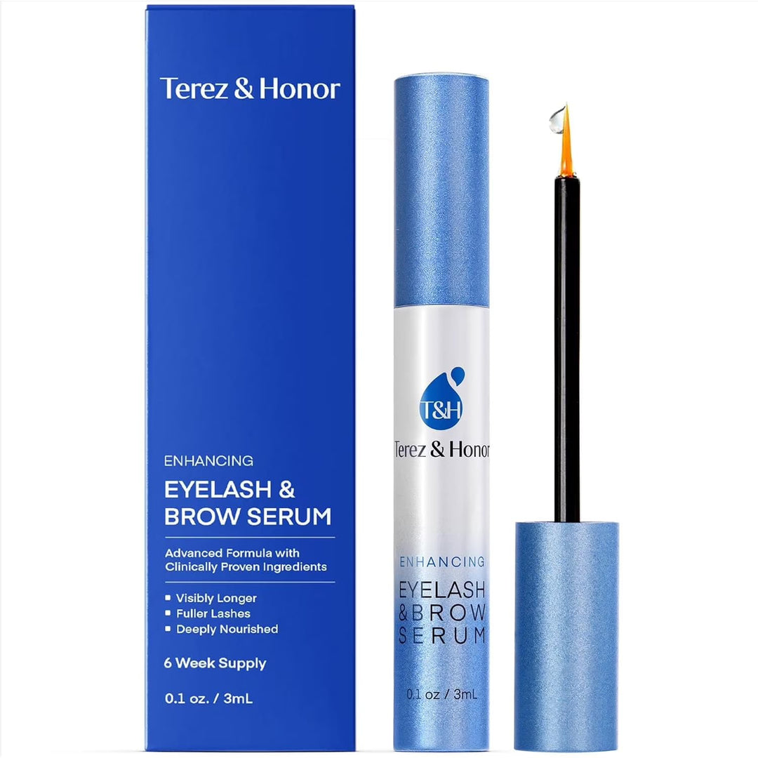 Terez & Honor Wimpernserum & Augenbrauenserum für Wachstum: klinisch getestetes Serum für längere, d