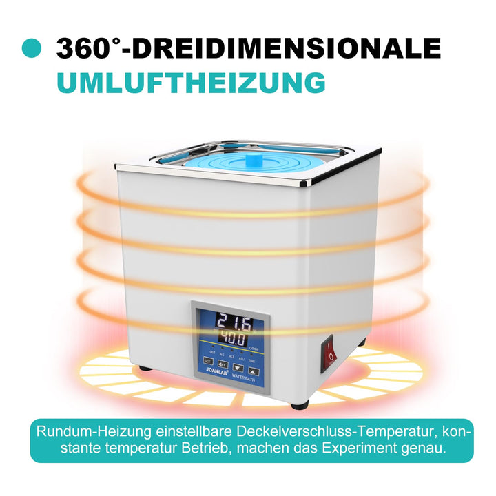 JOANLAB Digitales Thermostat-Wasserbad für Elektro-Labor, 3 l, RT-100 °C BHS-1, BHS-1