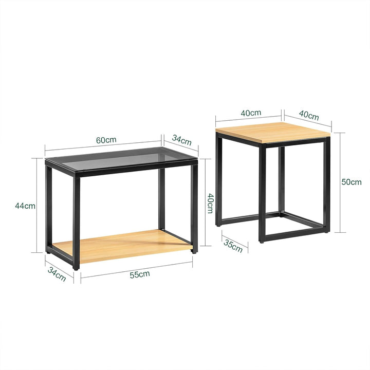 SoBuy FBT35-SCH 2er Set Couchtisch Satztische Beistelltisch Sofatisch Kaffeetisch