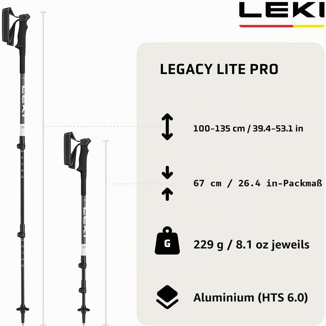 LEKI Legacy Lite Pro Wanderstöcke für Damen und Herren, verstellbare Trekkingstöcke aus Aluminium (1