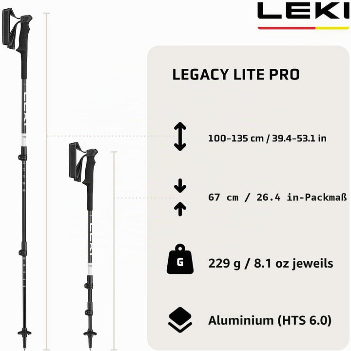 LEKI Legacy Lite Pro Wanderstöcke für Damen und Herren, verstellbare Trekkingstöcke aus Aluminium (1