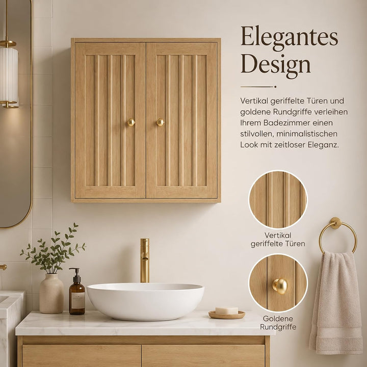 Semiocthome Hängeschrank Bad, Geeignet Als Badezimmerschrank Hängend Für Bad Und Flur, 56(H)×20(B)×6