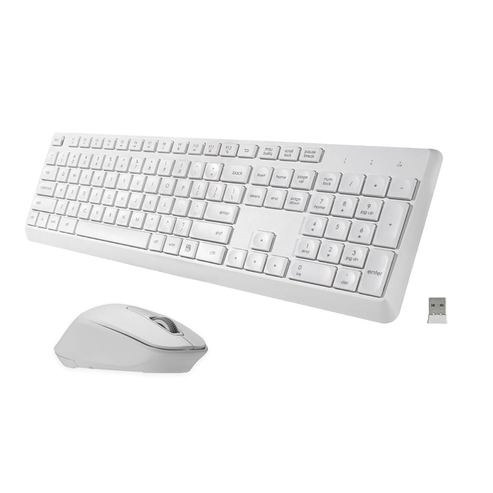 Drahtlose Tastatur und Maus Combo,US-Layout(QWERTY) leise und weiche 2.4G Full-Size Computer Tastatu