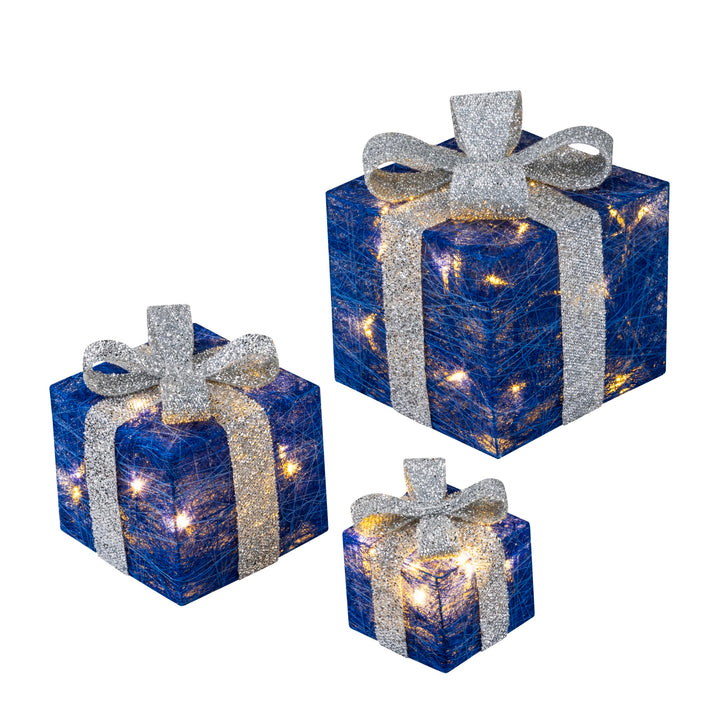 Bambelaa! 3er Led Deko Geschenke Weihnachten Leucht Boxen Timer Weihnachts Dekoration Weihnachtsdeko