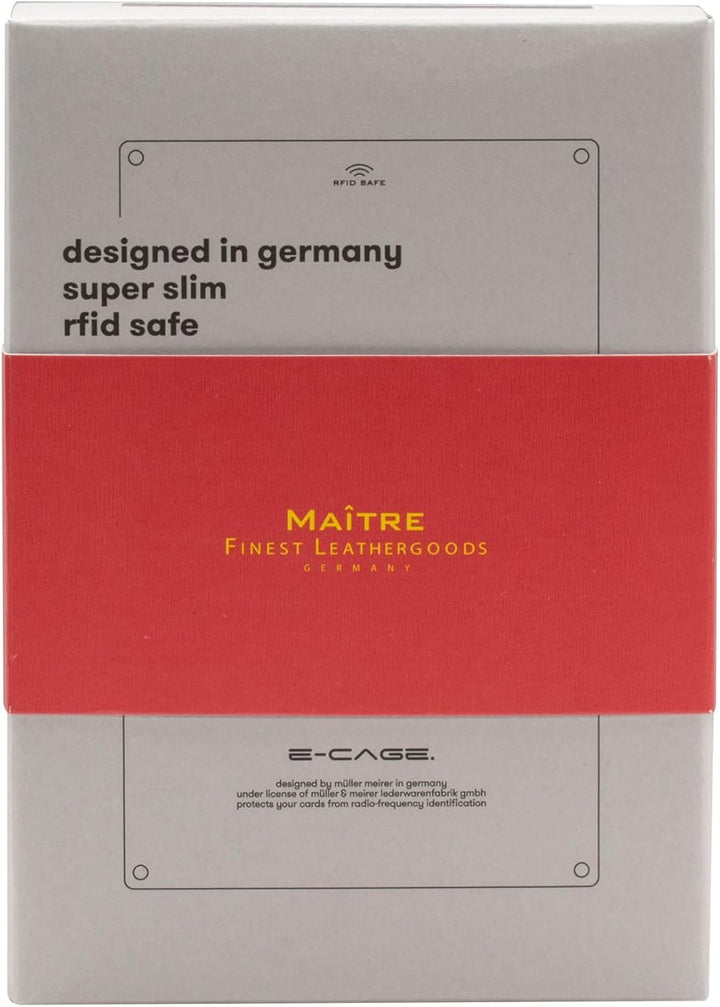 Maitre - unisex e-cage f3 c-three - Slim Wallet - Kartenportmonaie, 6,5X10 Rot