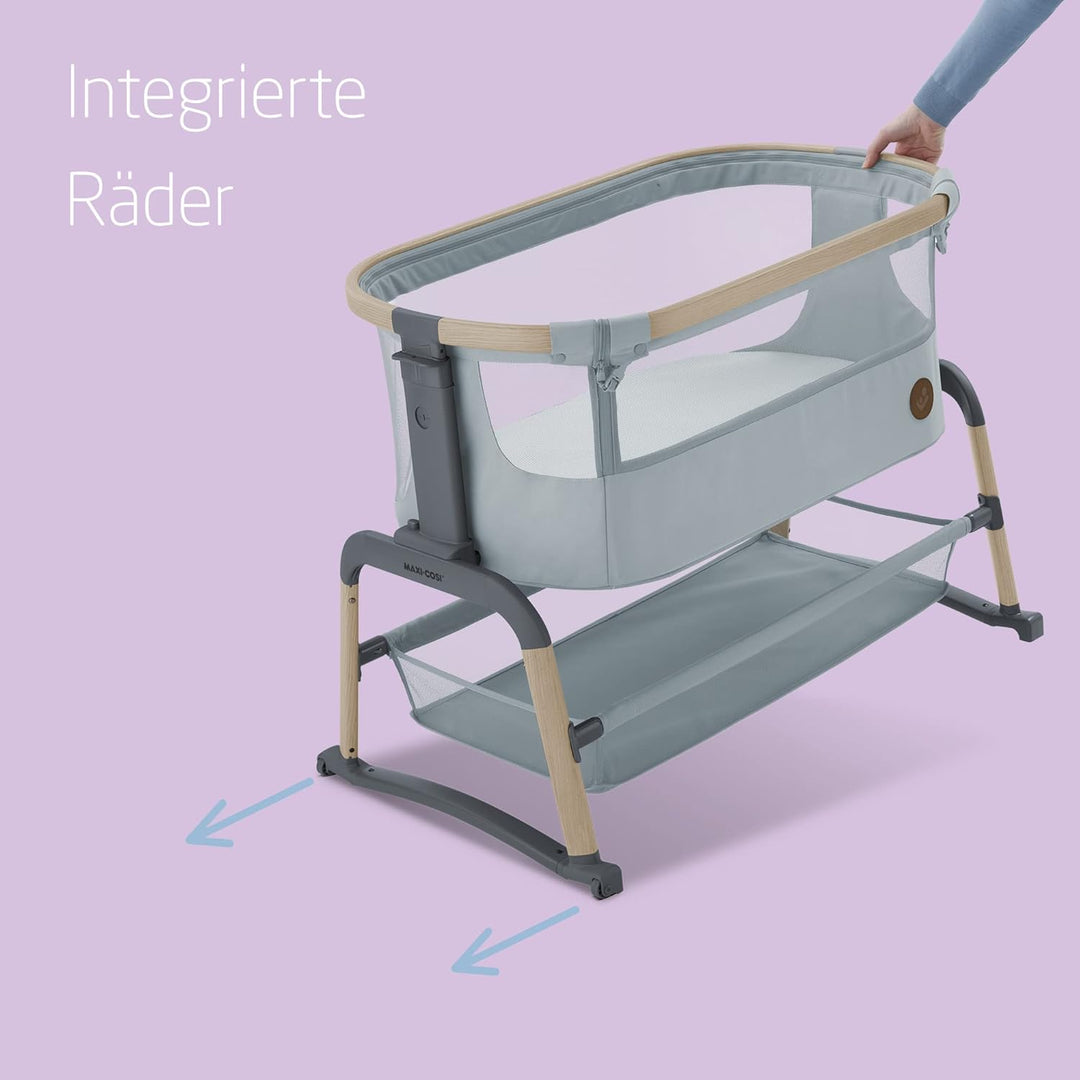 Maxi-Cosi Iora Air Beistellbett Baby, Co-Sleeper mit Allround-Netzgewebe, 0–6 Monate (9 kg), Schauke