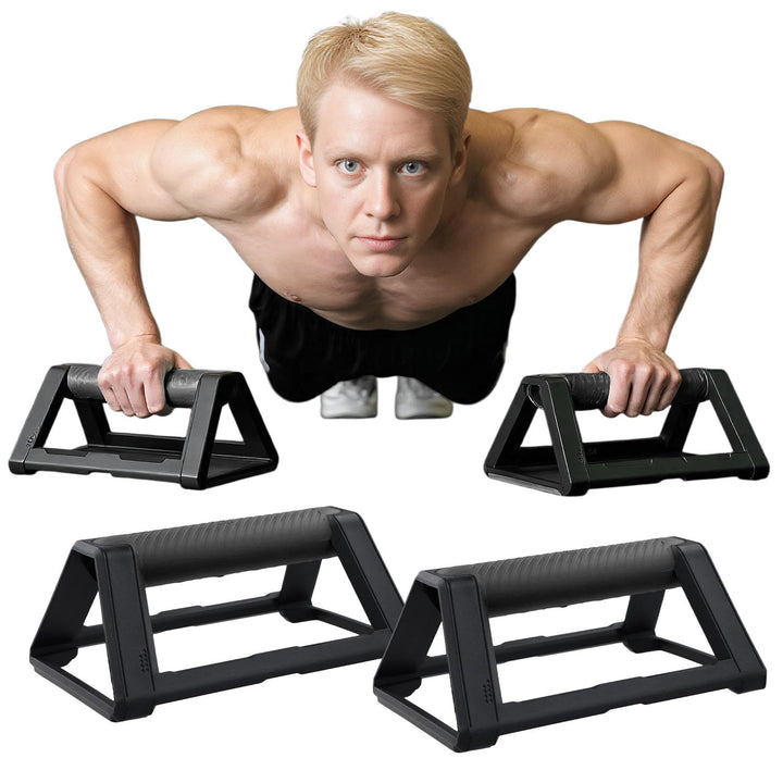 2 Stück Liegestützgriffe, Handstand Griffe mit Silikongriff Rutschfester Basis, Tragbar Stapelbar, T