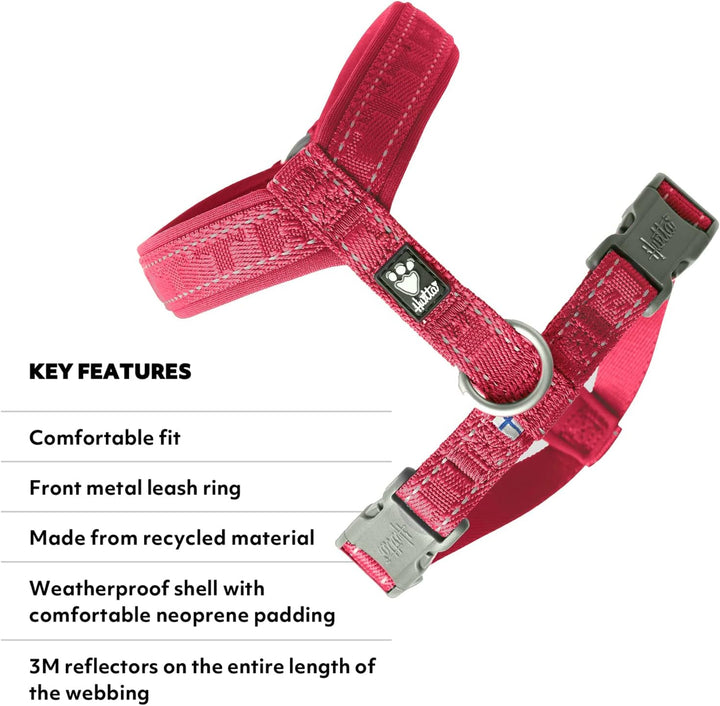Hurtta Casual Y-Geschirr ECO Komfortables nachhaltiges Hundegeschirr (Ruby, 35-45 cm) 35-45 cm Ruby,