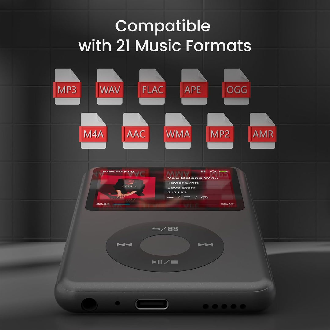 Innioasis Y1 MP3 Player - Zeitlose Klasse: 128 GB, Bluetooth, Video-Player, Hörbücher, FM-Radio und