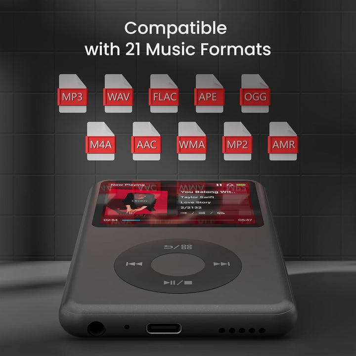 Innioasis Y1 MP3 Player - Zeitlose Klasse: 128 GB, Bluetooth, Video-Player, Hörbücher, FM-Radio und
