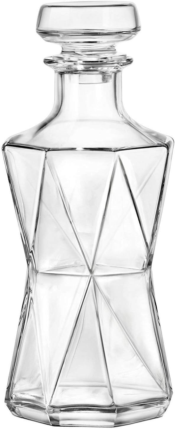 Bormioli Rocco Whiskey-Set Cassiopea (Dekanter mit 6 Gläsern, Geschenkset, Dekanterinhalt 1 Liter, G