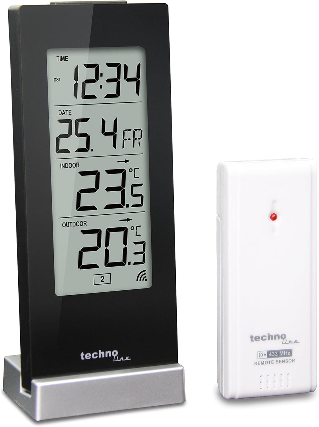 Technoline WS 6462 Funkwetterstation, Innentemperatur, Aussentemperatur, Mondphasen hochglanz-schwar