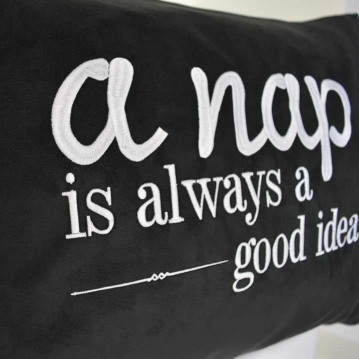 EXPRESS-STICKEREI Kissen mit Spruch A nap is Always a Good idea Teenager Geschenk Nickerchen Sofakis