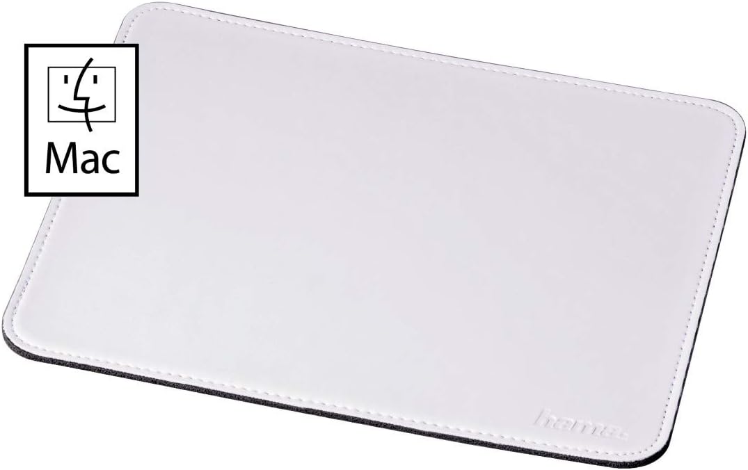 Hama Mauspad (22 x 18 cm, Office Mousepad in Lederoptik, optimale Gleitfähigkeit, rutschfeste Unters