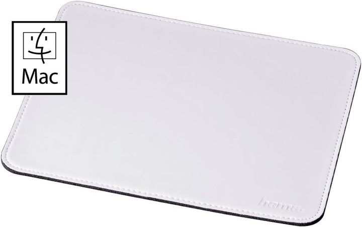 Hama Mauspad (22 x 18 cm, Office Mousepad in Lederoptik, optimale Gleitfähigkeit, rutschfeste Unters