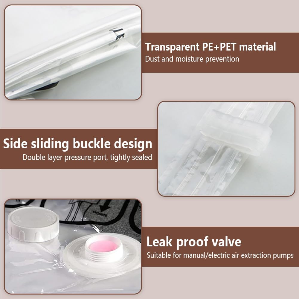 Vakuumbeutel zum Aufhängen, 5 Stück Hängend Vakuumbeutel Mit Kleiderhaken Hanging Vacuum Storage Bag
