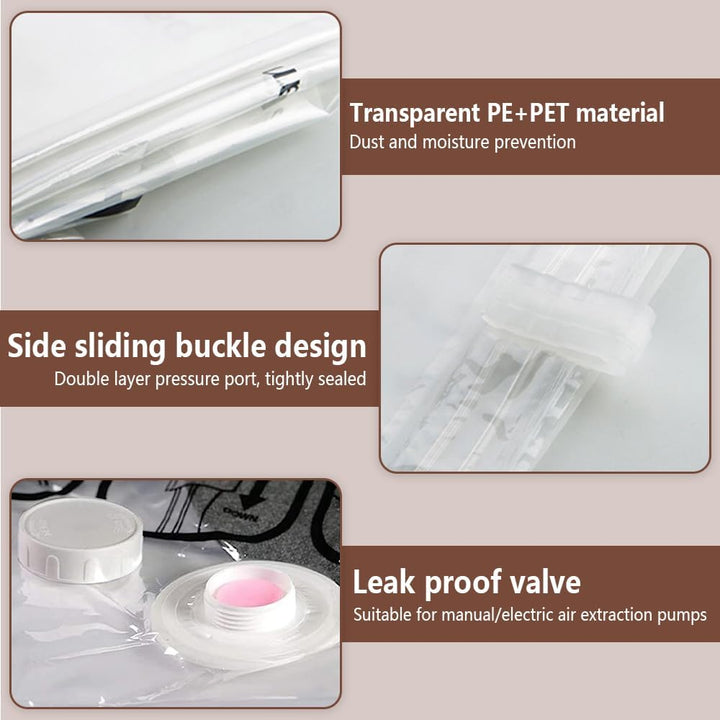 Vakuumbeutel zum Aufhängen, 5 Stück Hängend Vakuumbeutel Mit Kleiderhaken Hanging Vacuum Storage Bag